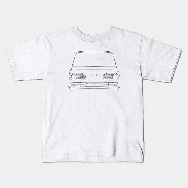 Ford Econoline - front Stencil, black Kids T-Shirt by mal_photography